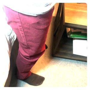 Burgundy button chino